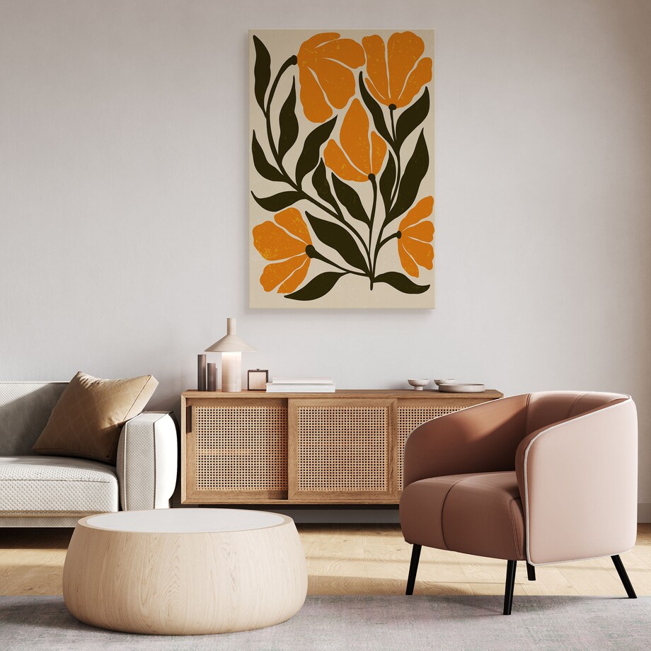 Obraz Pomarańczowe Egzotyczne Kwiaty 80x120cm