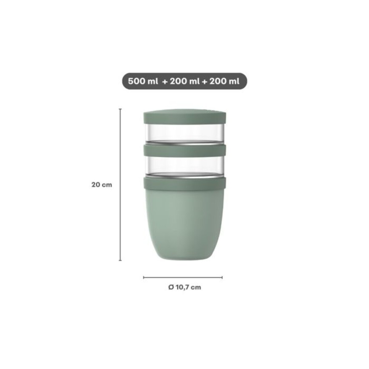 Lunchpot Ellipse 500+200+200 ml Nordic Black 107658041100