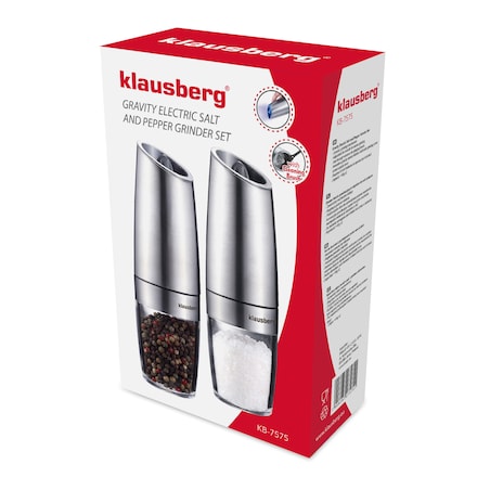 Zestaw 2 elektrycznych młynków grawitacyjnych do soli i pieprzu KLAUSBERG