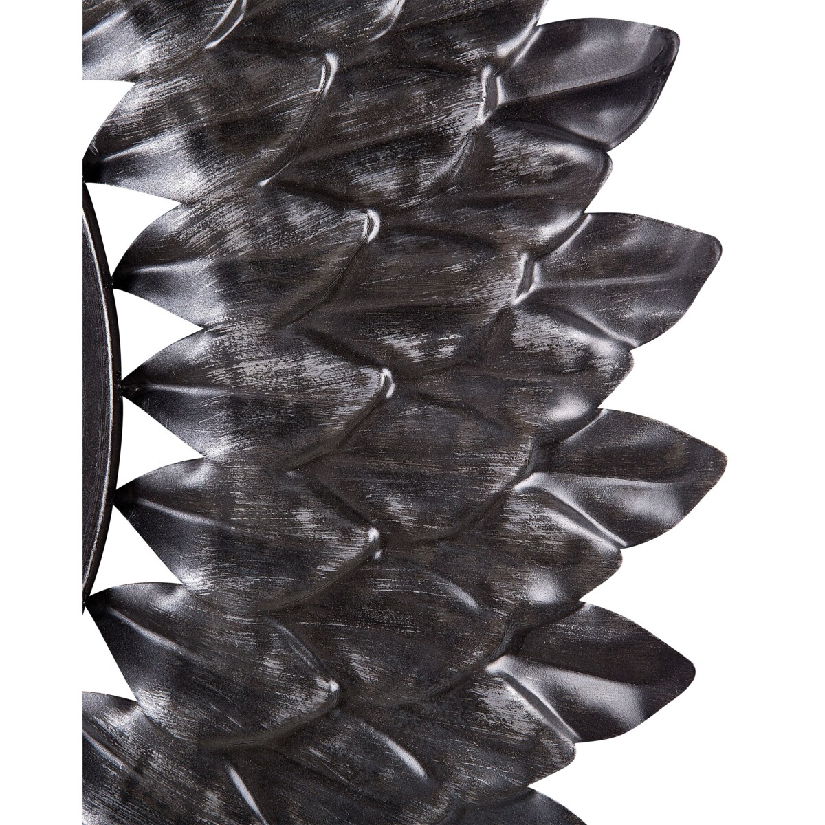 Metalowe lustro ścienne słońce ø 70 cm srebrne LARRAU