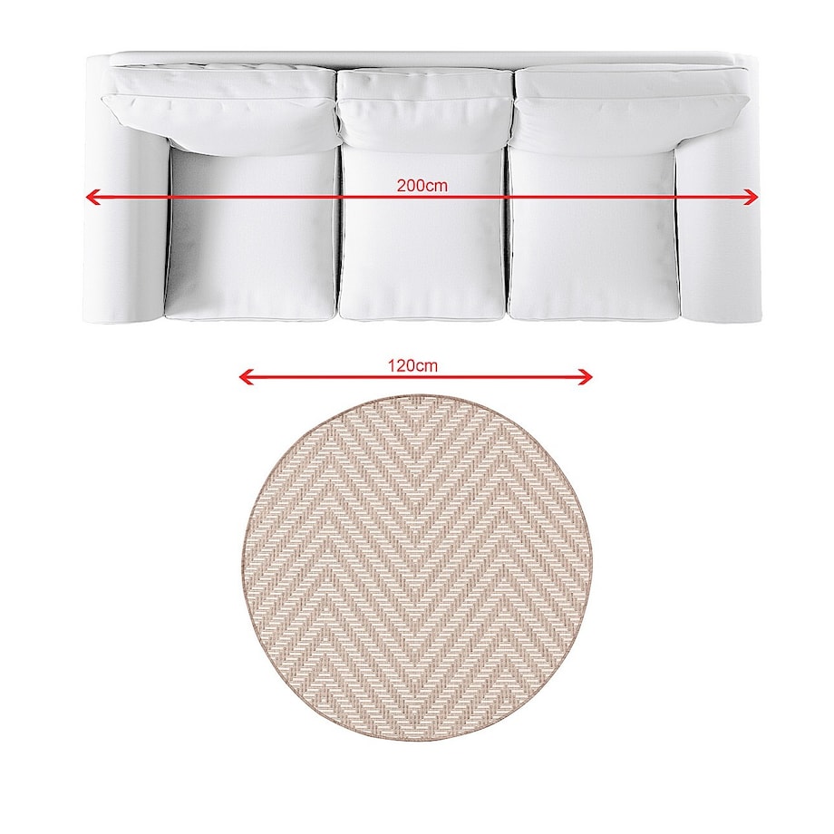 Dywan Lineo beige/mink 120cm, ⌀120 cm