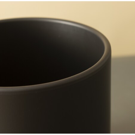 DONICZKA CZARNA CERAMICZNA DUŻA okrągła cylinder osłonka donica Maria 23cm