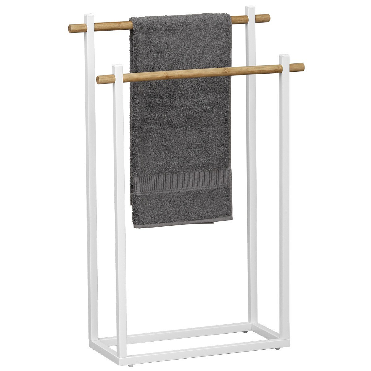 Stojak łazienkowy na ręczniki 82x53x20 cm ABOR biały