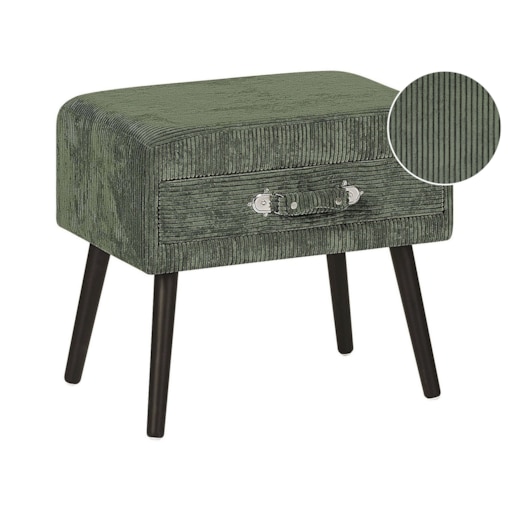 Stolik nocny sztruksowy zielony EUROSTAR