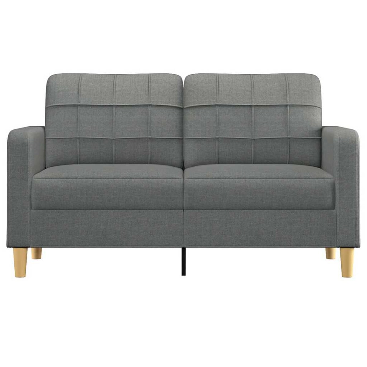 vidaXL Sofa 2-osobowa, ciemnoszara, 140 cm, tapicerowana tkaniną