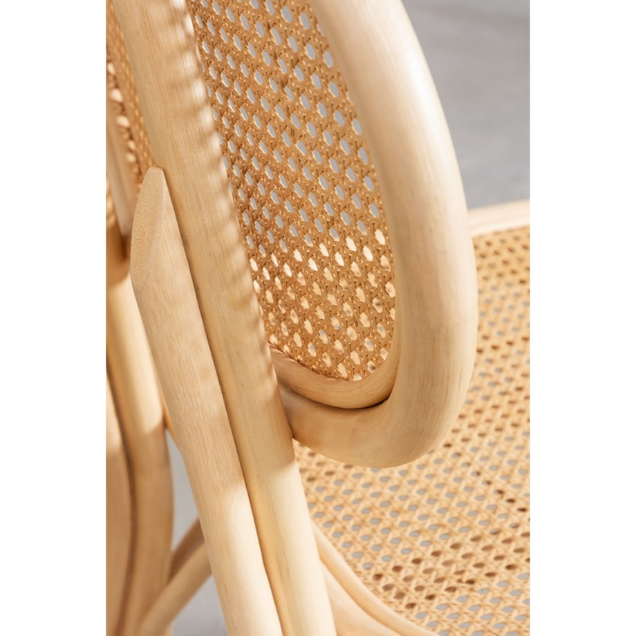 Krzesło rattanowe z plecionką wiedeńską naturalne