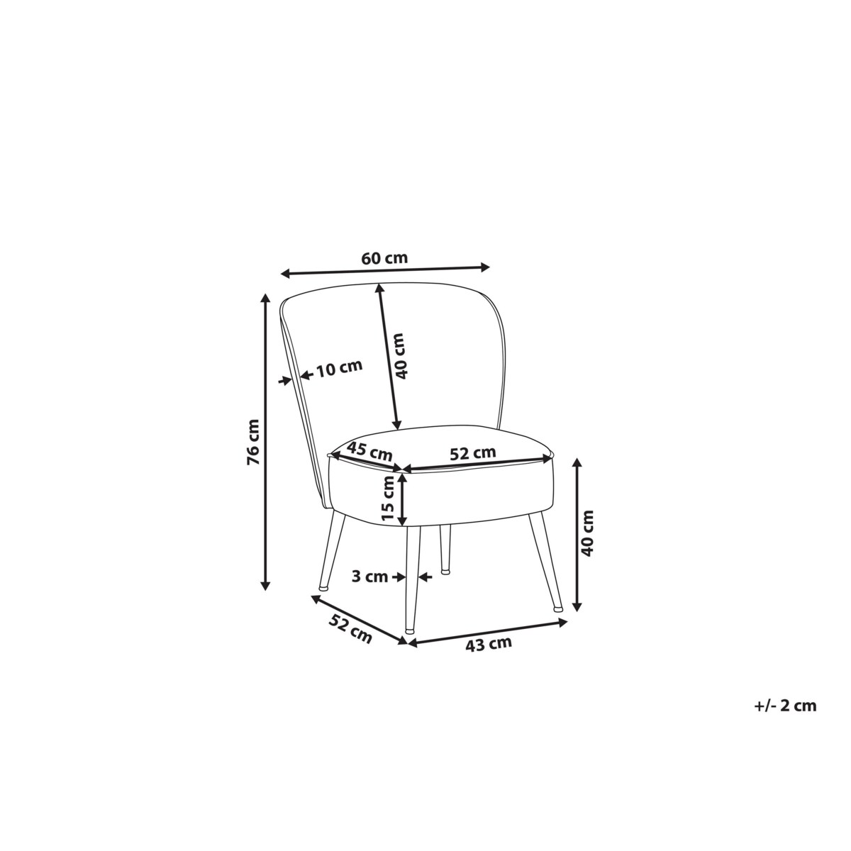 Fotel boucle biały VOSS