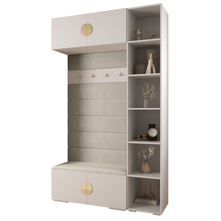 Garderoba do przedpokoju INOVA 4 Z20 biały+złoty+manila02