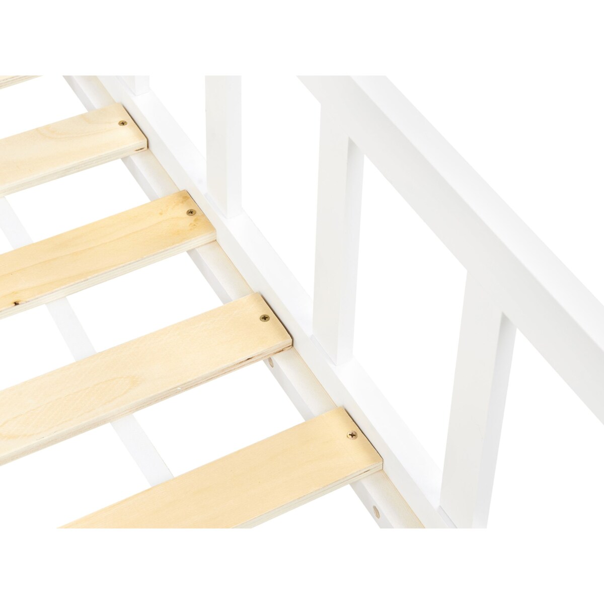 Łóżko dziecięce drewniane 90 x 200 cm białe MEYMAC