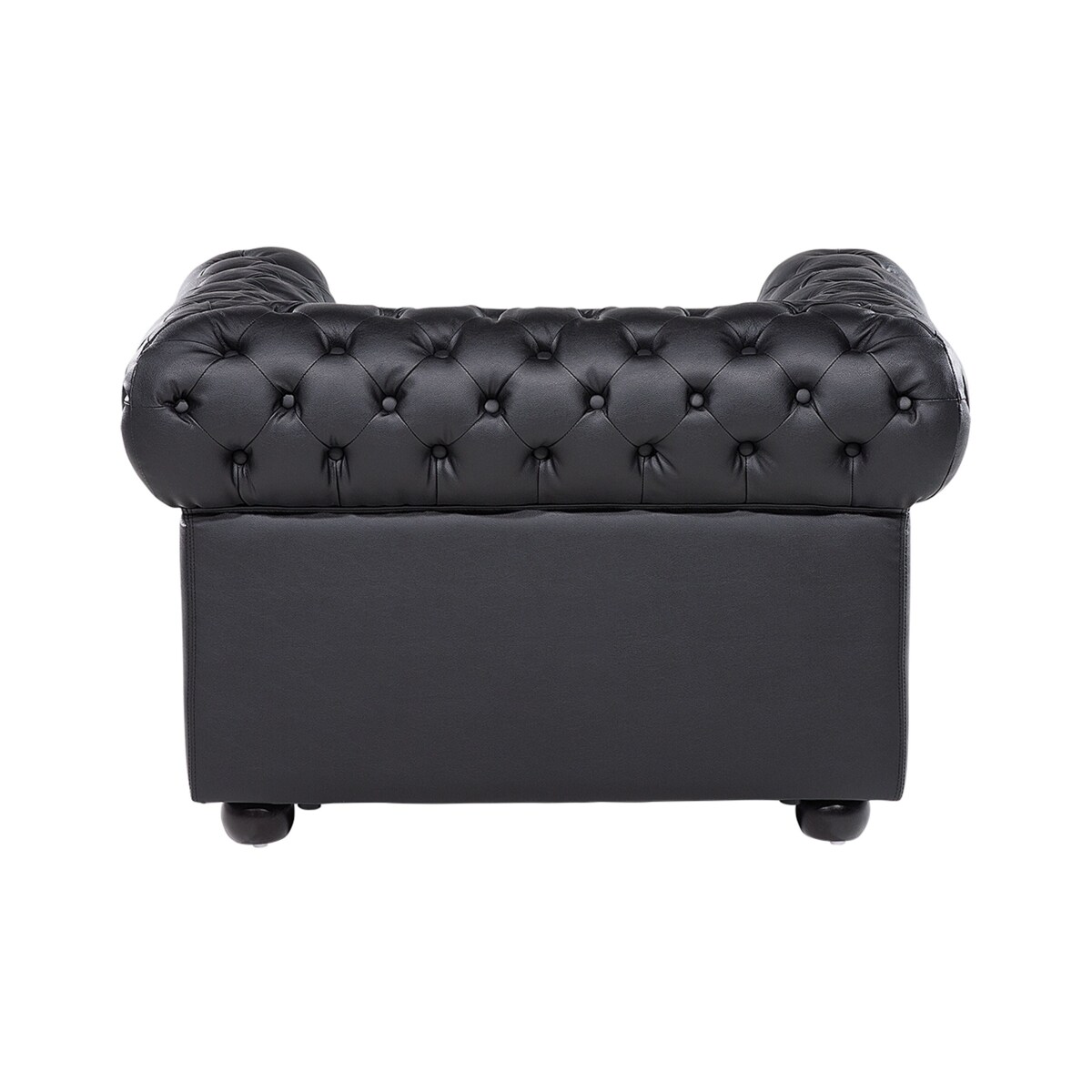 Fotel skórzany czarny CHESTERFIELD