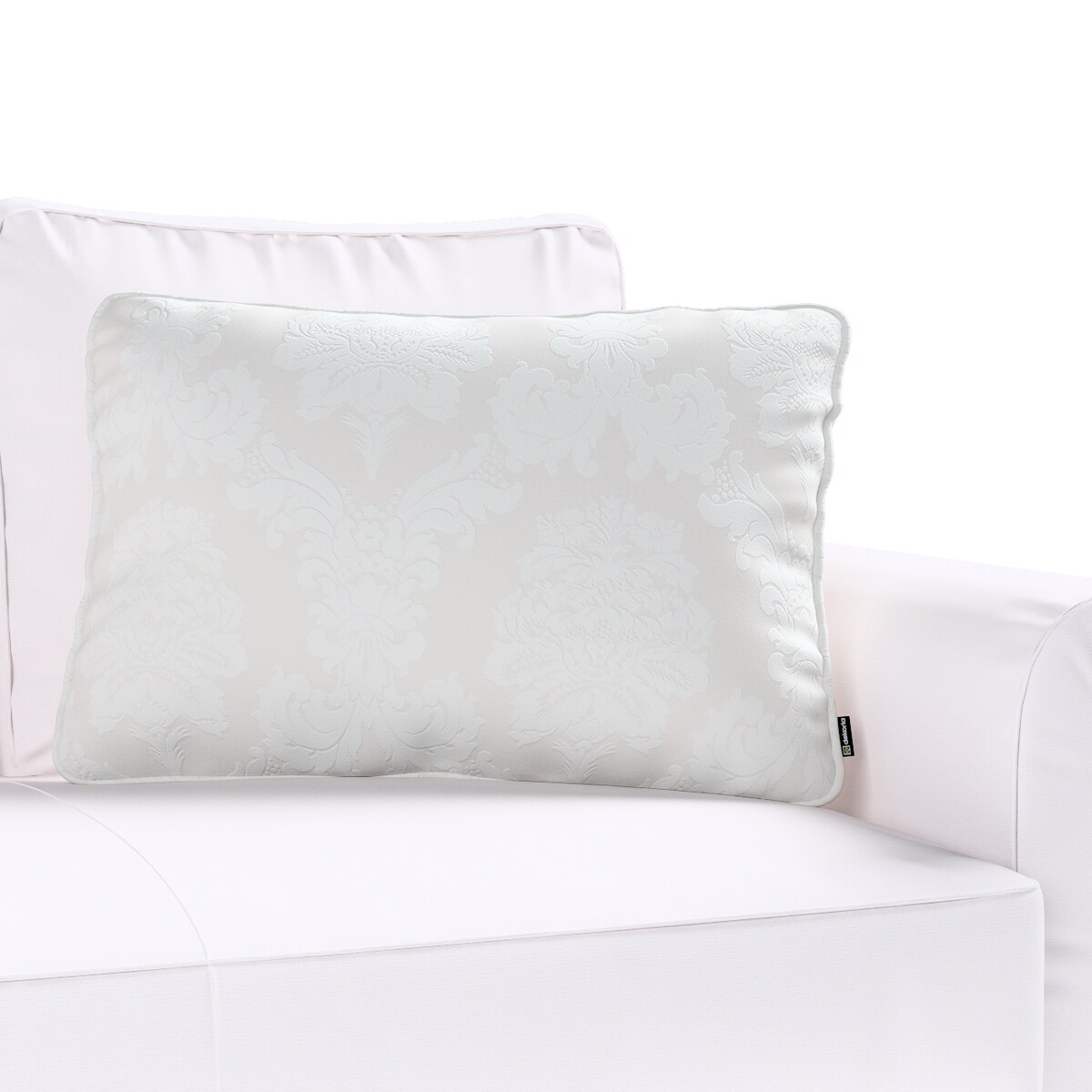 Poszewka Gabi na poduszkę prostokątna 60x40 liście akantu na jasno-popielatym tle