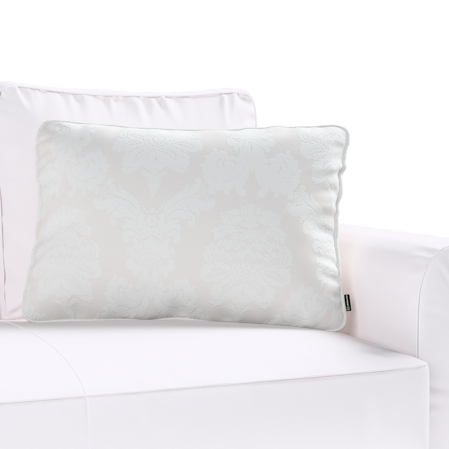 Poszewka Gabi na poduszkę prostokątna 60x40 liście akantu na jasno-popielatym tle