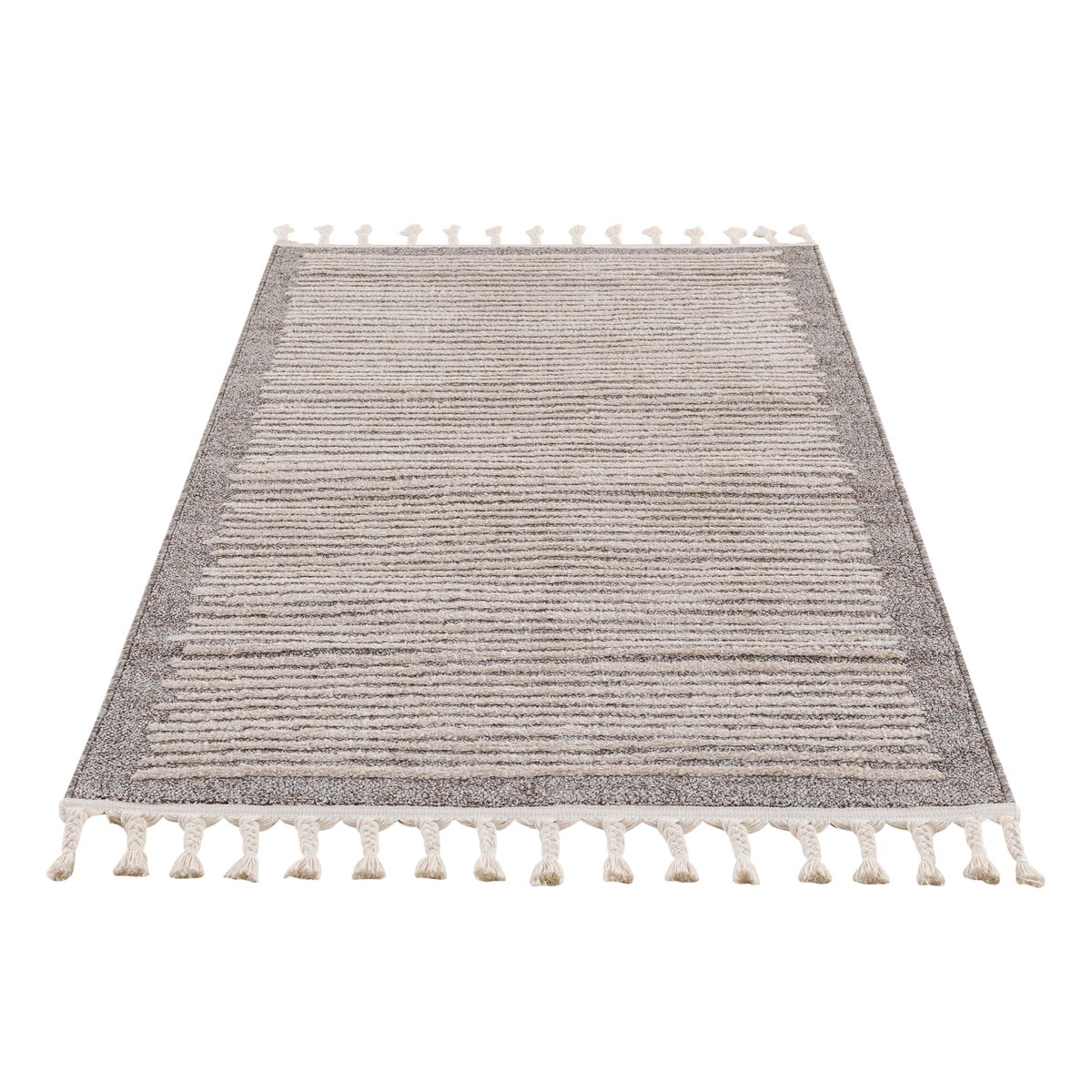 Dywan z frędzlami w paski ARTY 22310 Mokka 80x150