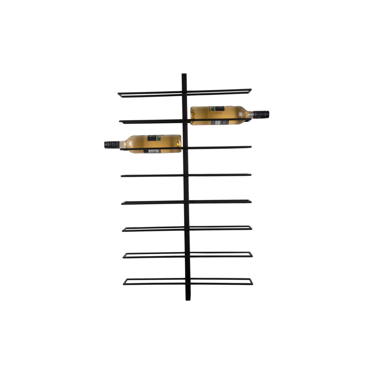 Wieszak na wino DUAL, na 16 butelek, 81 x 10 x 32,5 cm, kolor czarny, metal