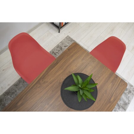 Krzesło Do Jadalni Kuchni Salonu Osaka Cynober / Nogi Czarne X 3