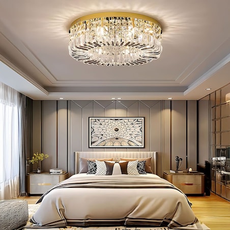 Lampa Sufitowa App1728-6C 50Cm Złoty, Szkło