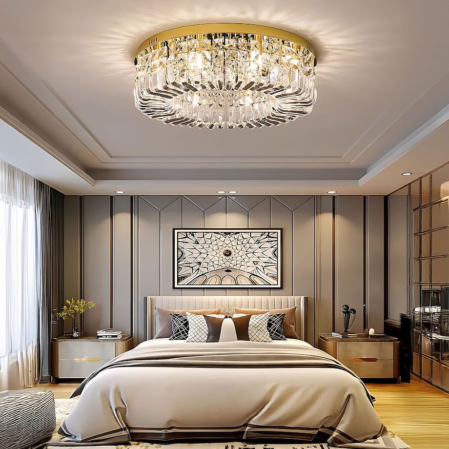 Lampa Sufitowa App1728-6C 50Cm Złoty, Szkło