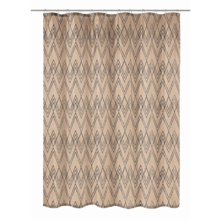 Kleine Wolke Zag Cotti Tekstylna Zasłona prysznicowa premium brązowa 180x200 cm