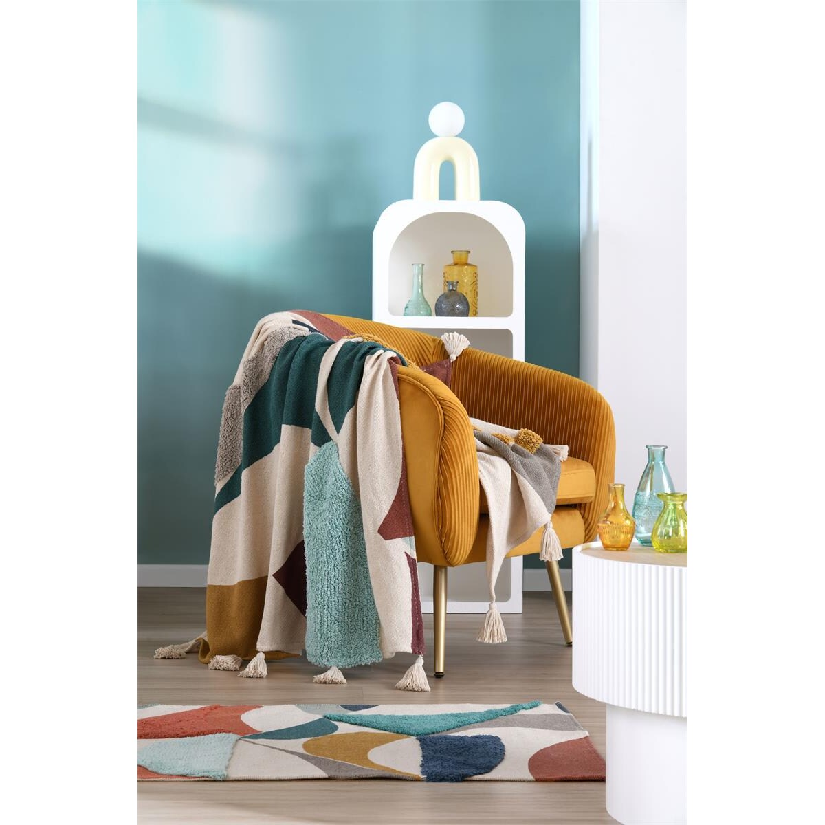 Kolorowa narzuta bawełniana 125 x 150 cm