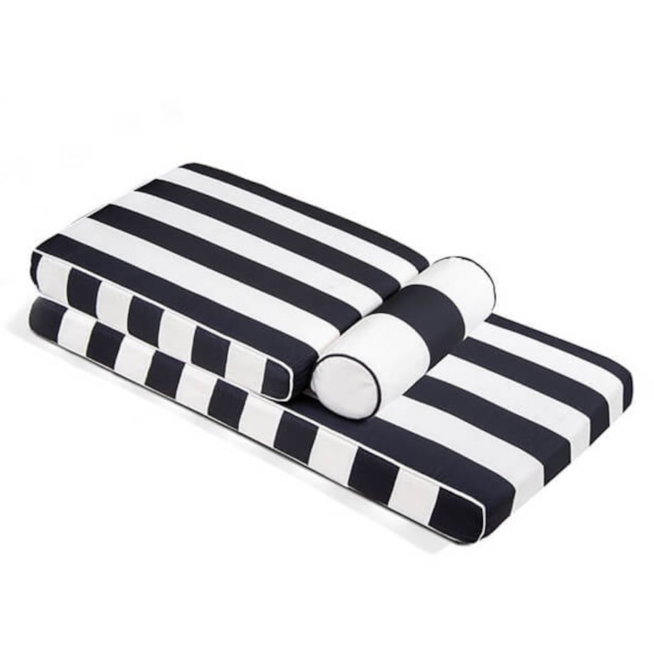 Materac ogrodowy z poduszką Azure 5900168832312 King Home czarny biały