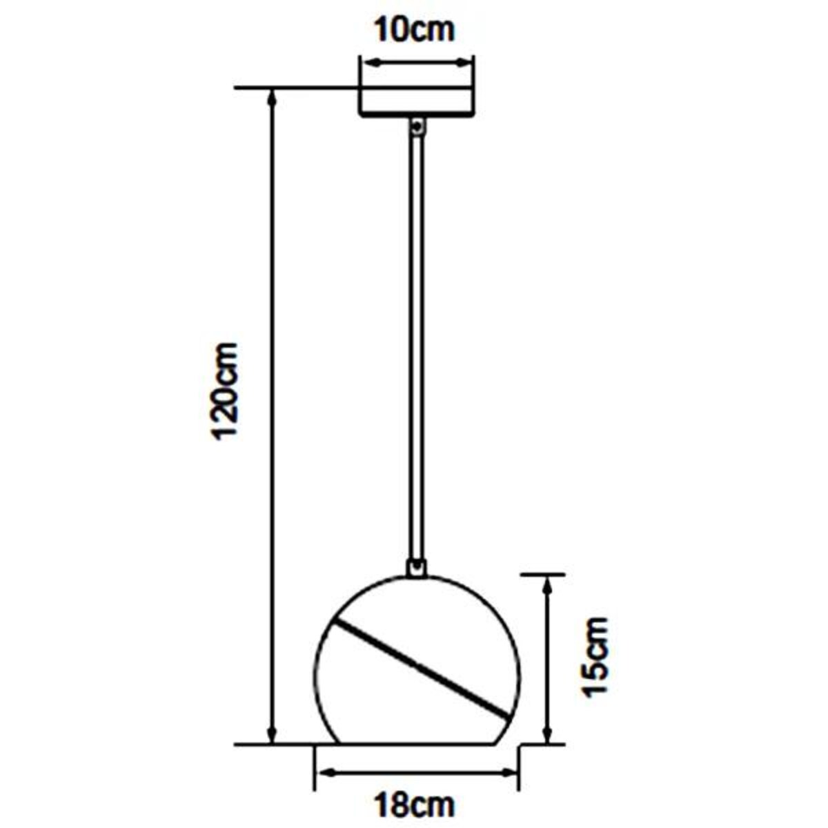 Sufitowa lampa wisząca LENA 120x18 cm czarna