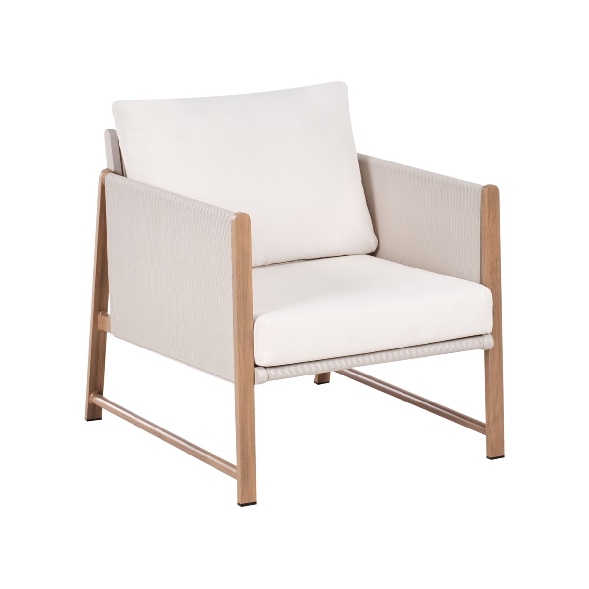 Zestaw ogrodowy ze stolikiem i otomaną dla 5 osób NOLA Metal Jasnobeżowy