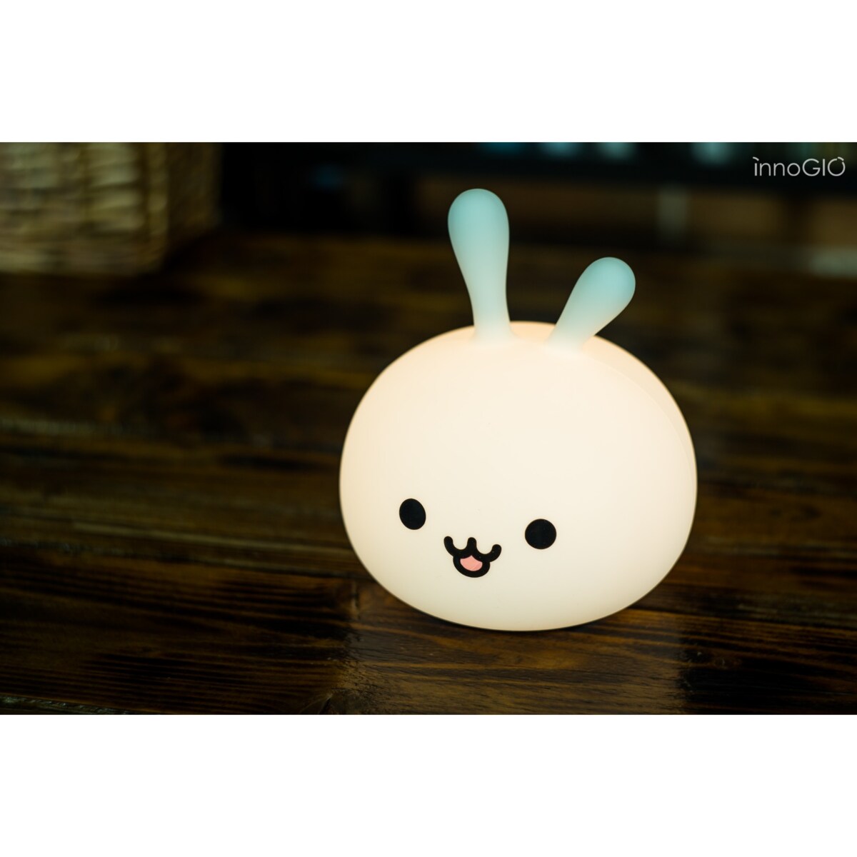 Innogio GIObunny silikonowa lampka nocna LED dla dzieci króliczek 7 kolorów ładowana