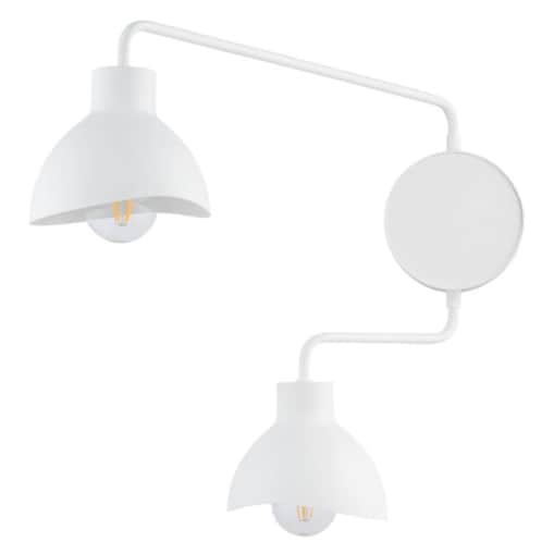 Ruchomy kinkiet 2-punktowy Holi sypialniany biały loft