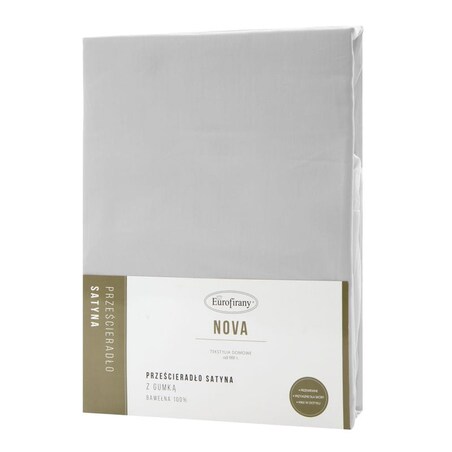 Tradycyjne Prześcieradło z Gumką Satynowe 160 x 200 Jasnoszare na materac