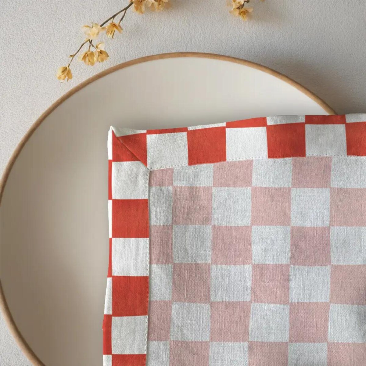 Serwetki świąteczne - czerwona krata (2szt.)