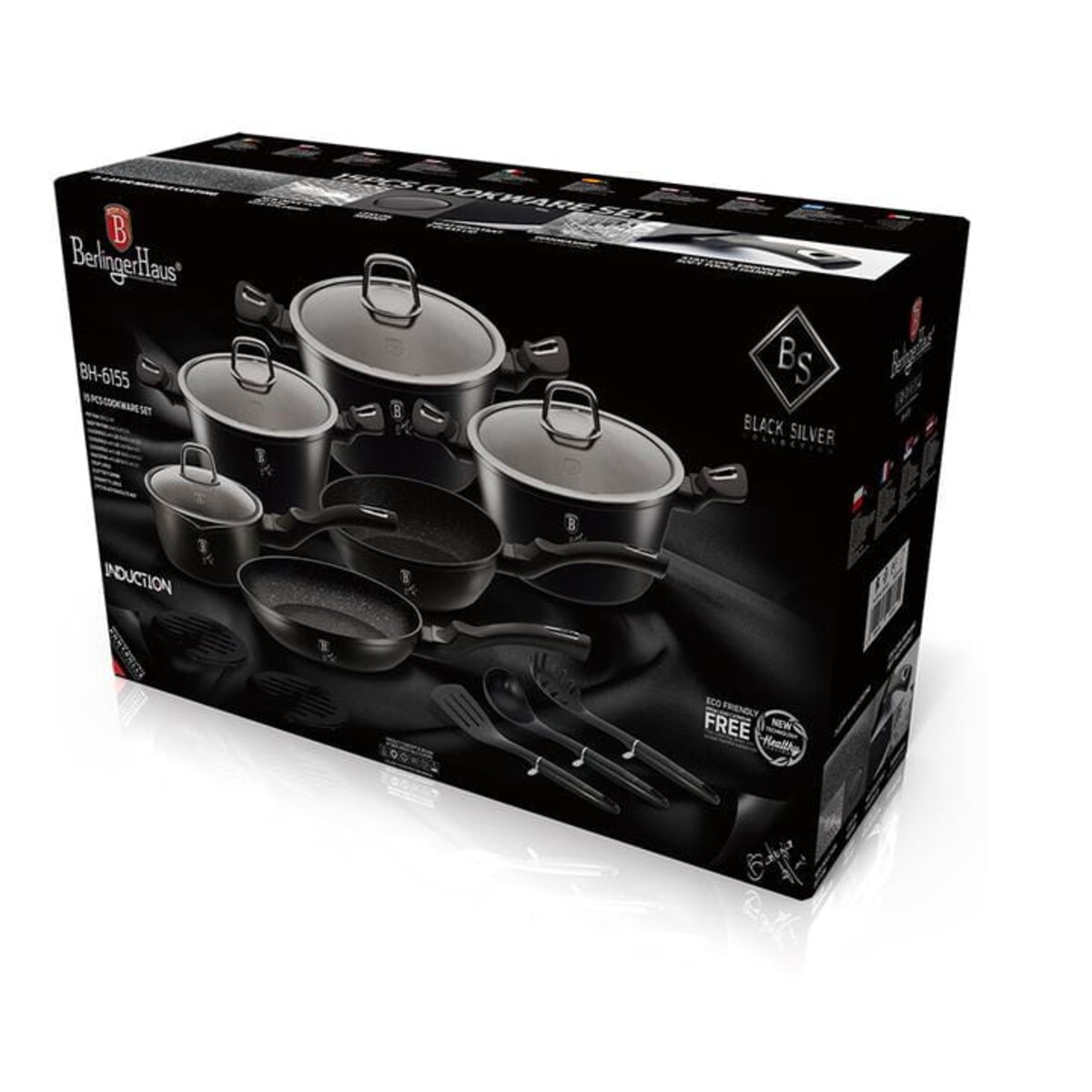 Zestaw garnków, patelni i akcesoriów 15 elementów Berlinger Haus BH-6155