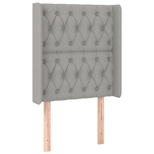 vidaXL Zagłówek uszak, jasnoszary, 83x16x118/128 cm, tkanina