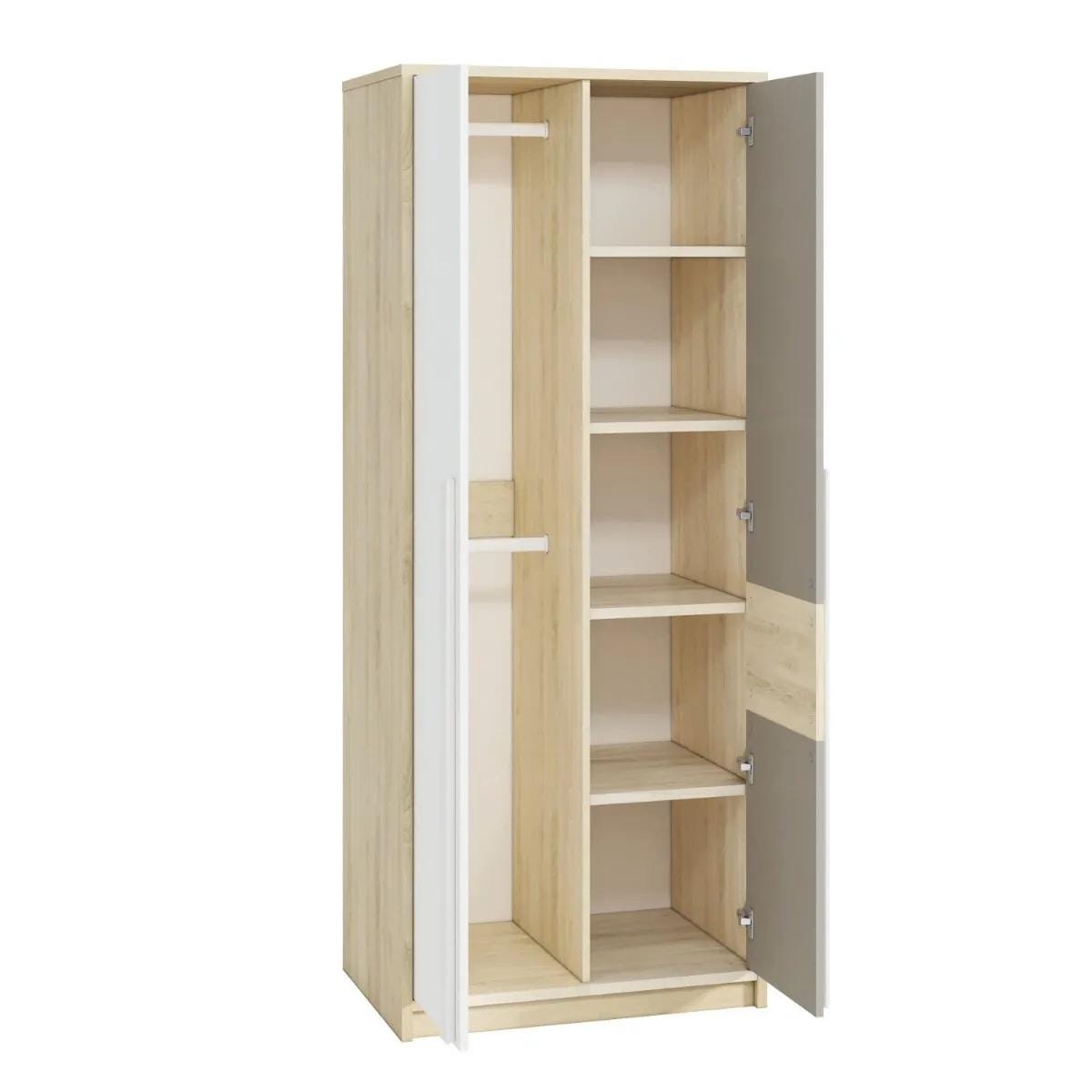 Szafa DOT 2D buk/biała/szara