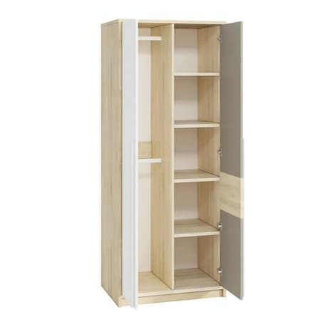 Szafa DOT 2D buk/biała/szara