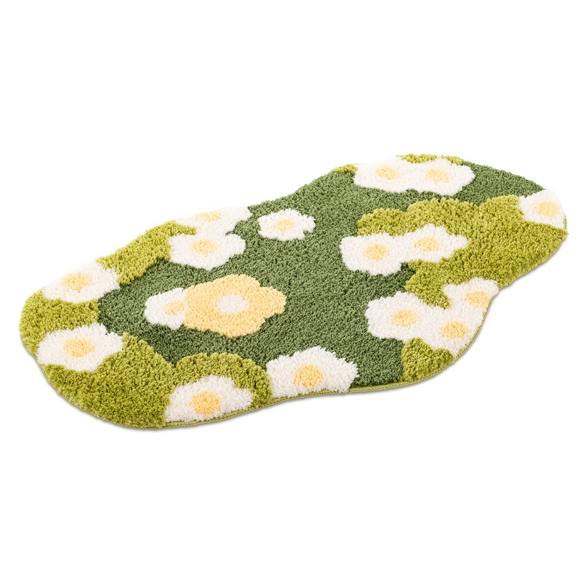 Dywanik łazienkowy Shaggy 3D Gaia 60x100 cm łąka zielony