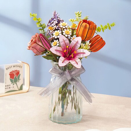 Różowa lilia DIY - kwiaty Robotime