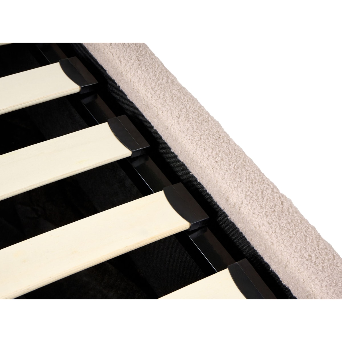 Łóżko z pojemnikiem Boucle LORIENT 180 x 200 cm Beżowy