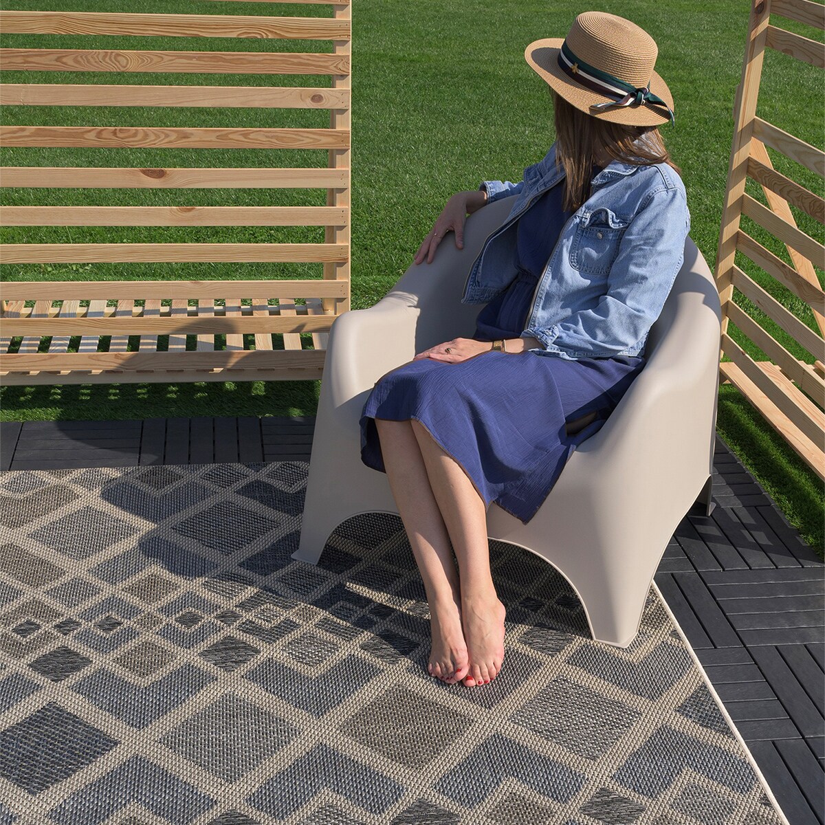 Zestaw 2 szt fotele ogrodowe wypoczynkowe Dumbo na taras, balkon beżowy