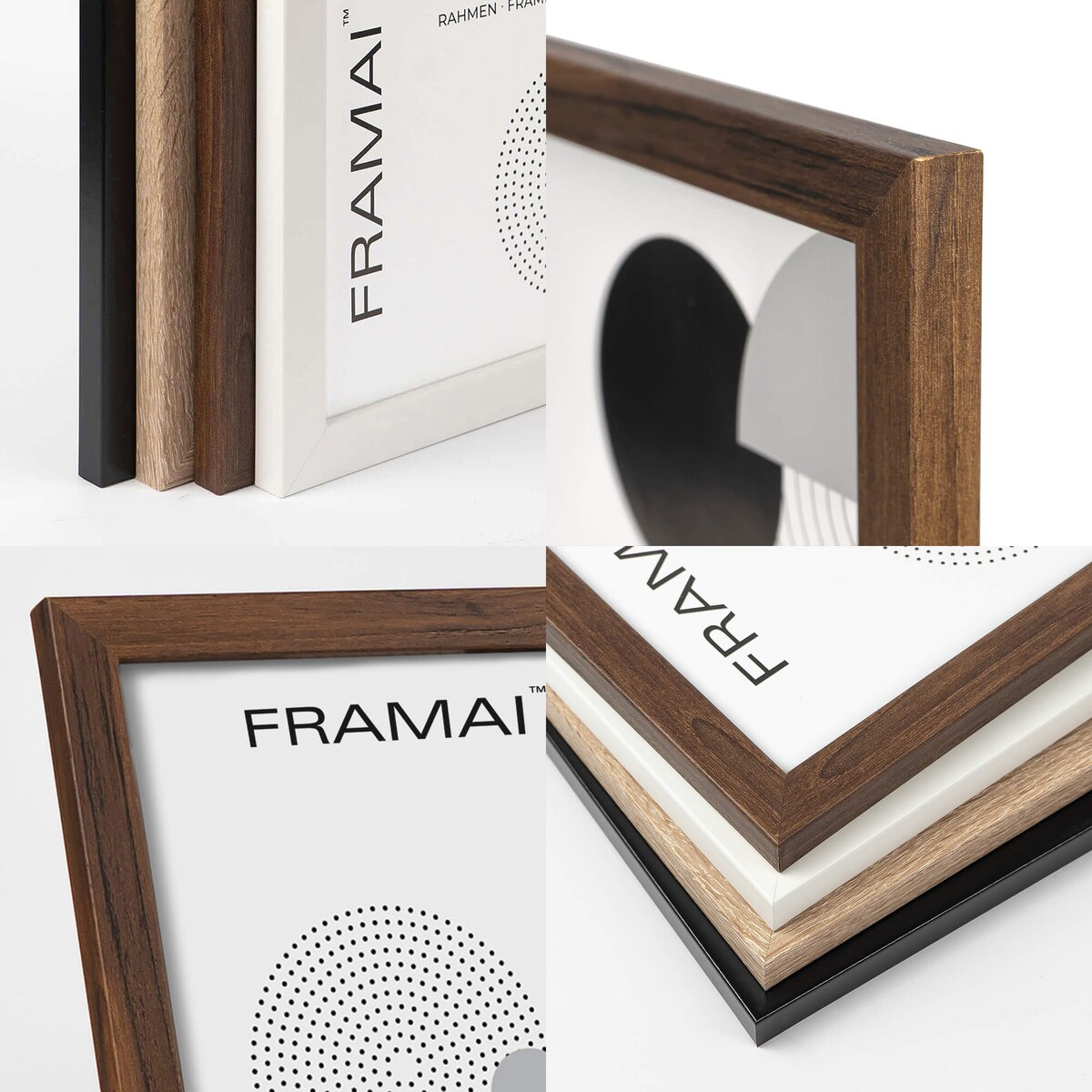 Ramka na zdjęcia 40x60 cm brązowa rama MDF z plexi do powieszenia pion poziom klasyczna prostokątna ramka FRAMAI