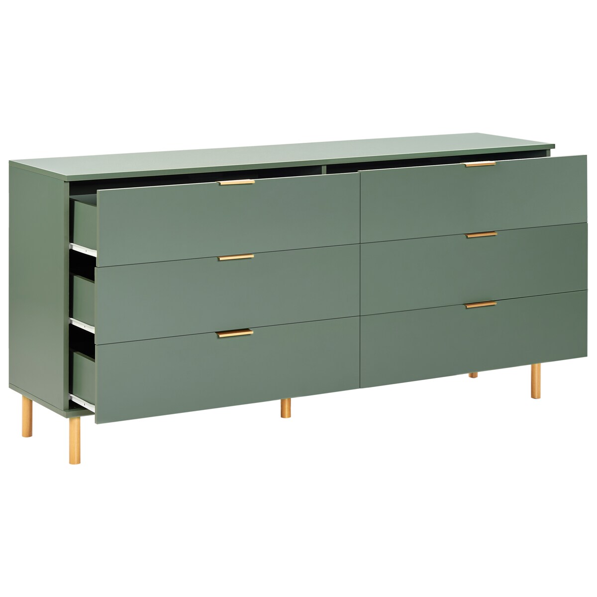 Komoda 6 szuflad WALPOLE Zielony