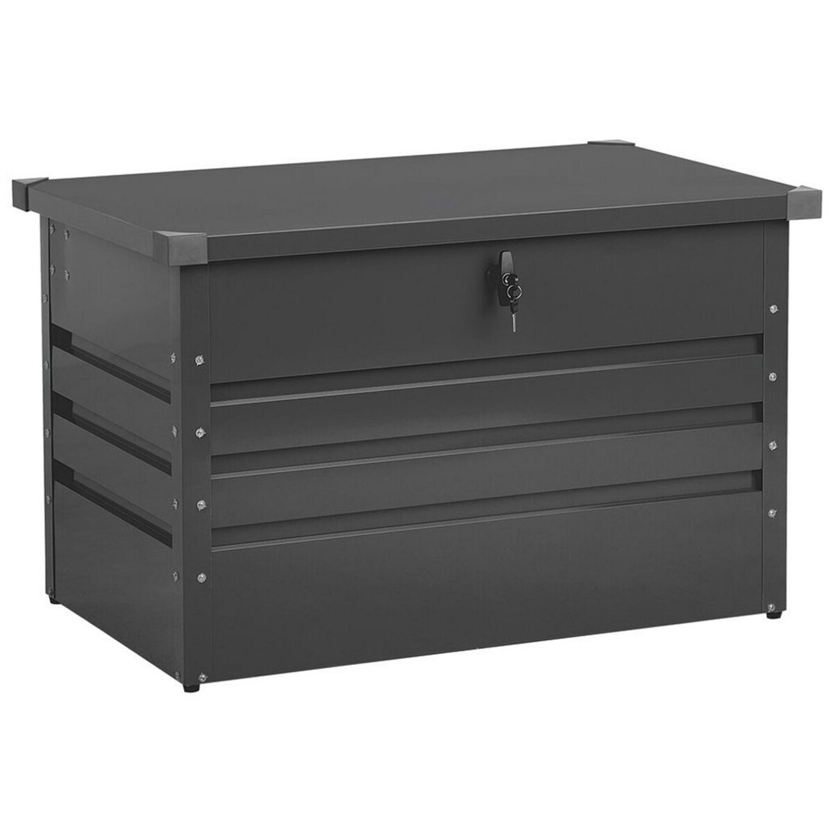 Skrzynia ogrodowa metalowa 300 l ciemnoszara CEBROSA