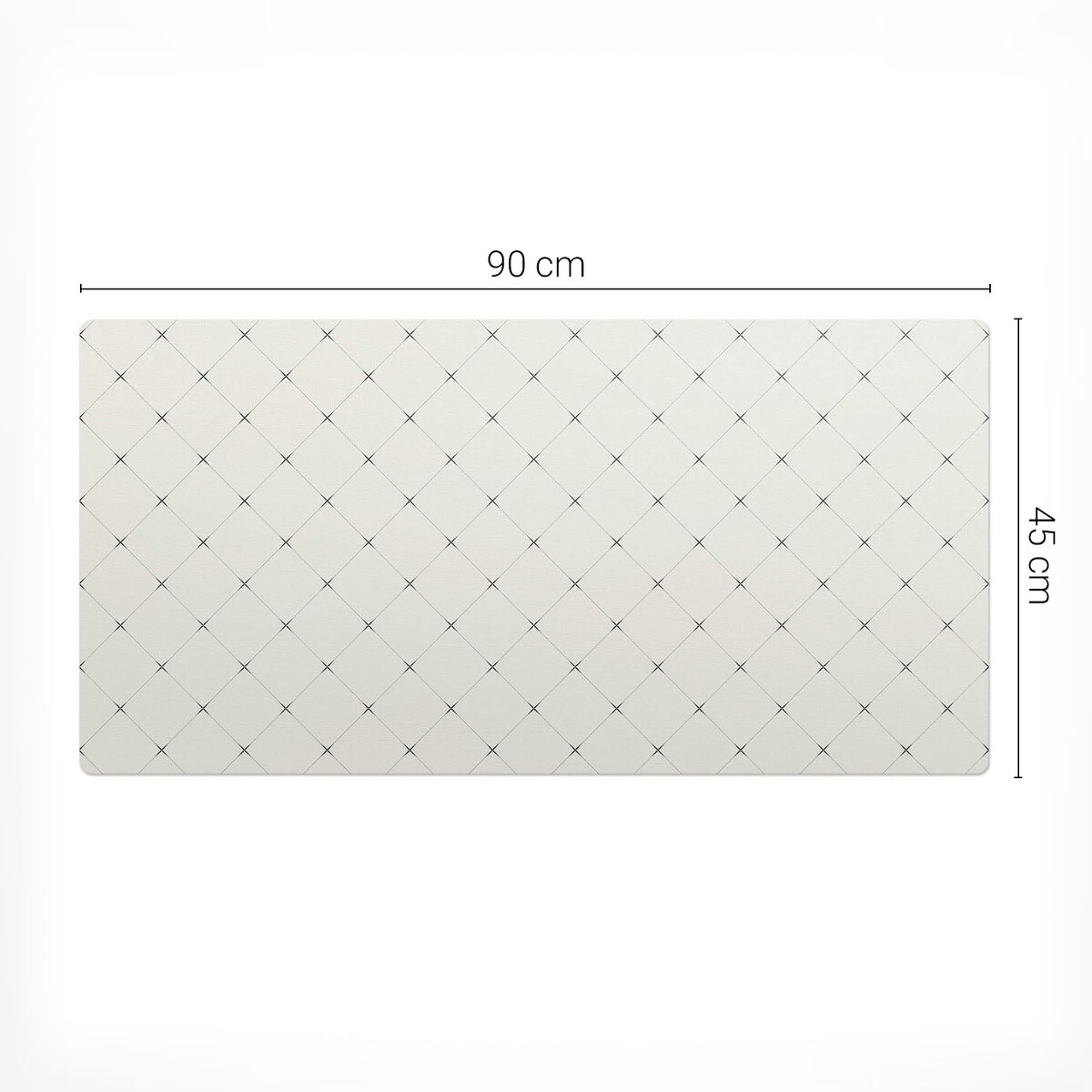 Kremowa mata na biurko Siatka rombów, 90x45 cm