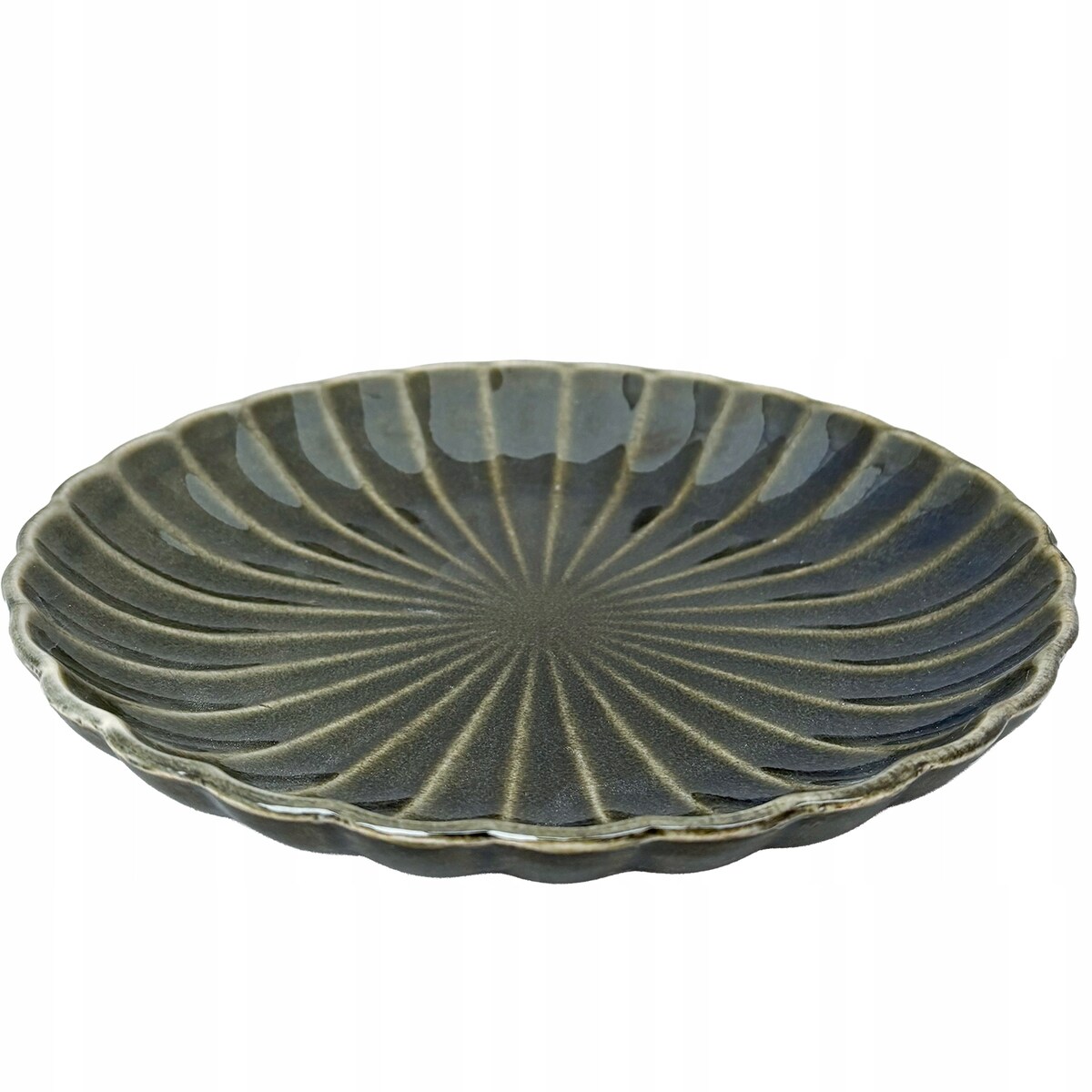 TALERZ DESEROWY ZIELONY 20cm CERAMICZNY TALERZYK SERWIS NA SZTUKI CIASTO