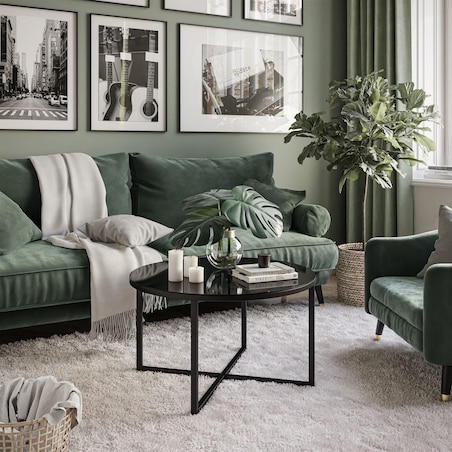 Okrągły stolik kawowy CIRI-X czarne szkło