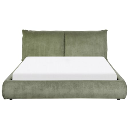 Łóżko wodne sztruksowe 160 x 200 cm zielone VINAY