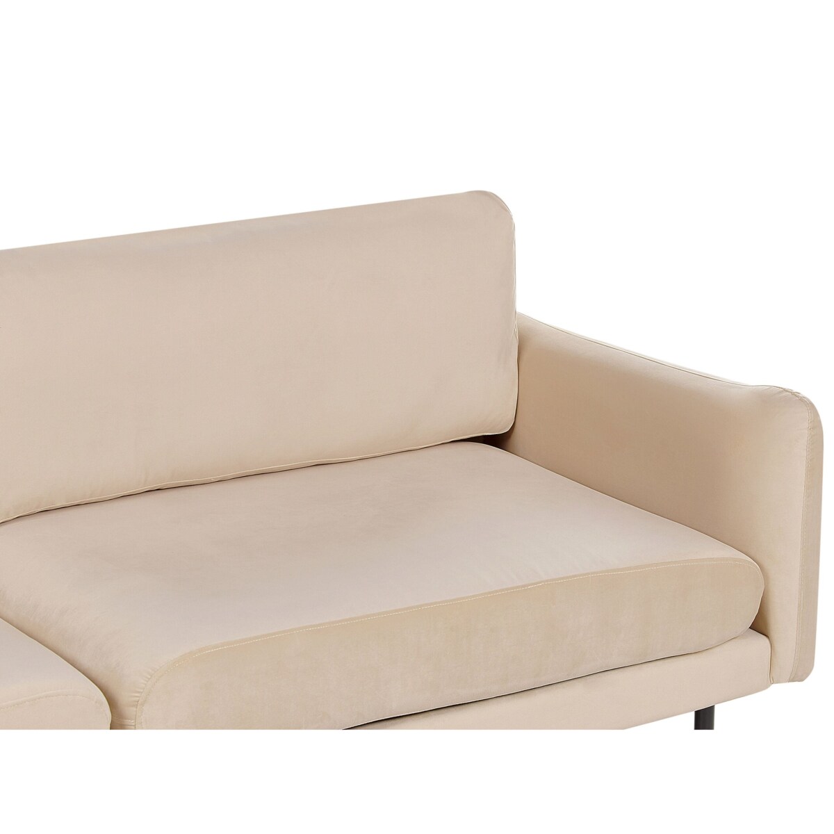 Sofa 3-osobowa welurowa beżowa VINTERBRO