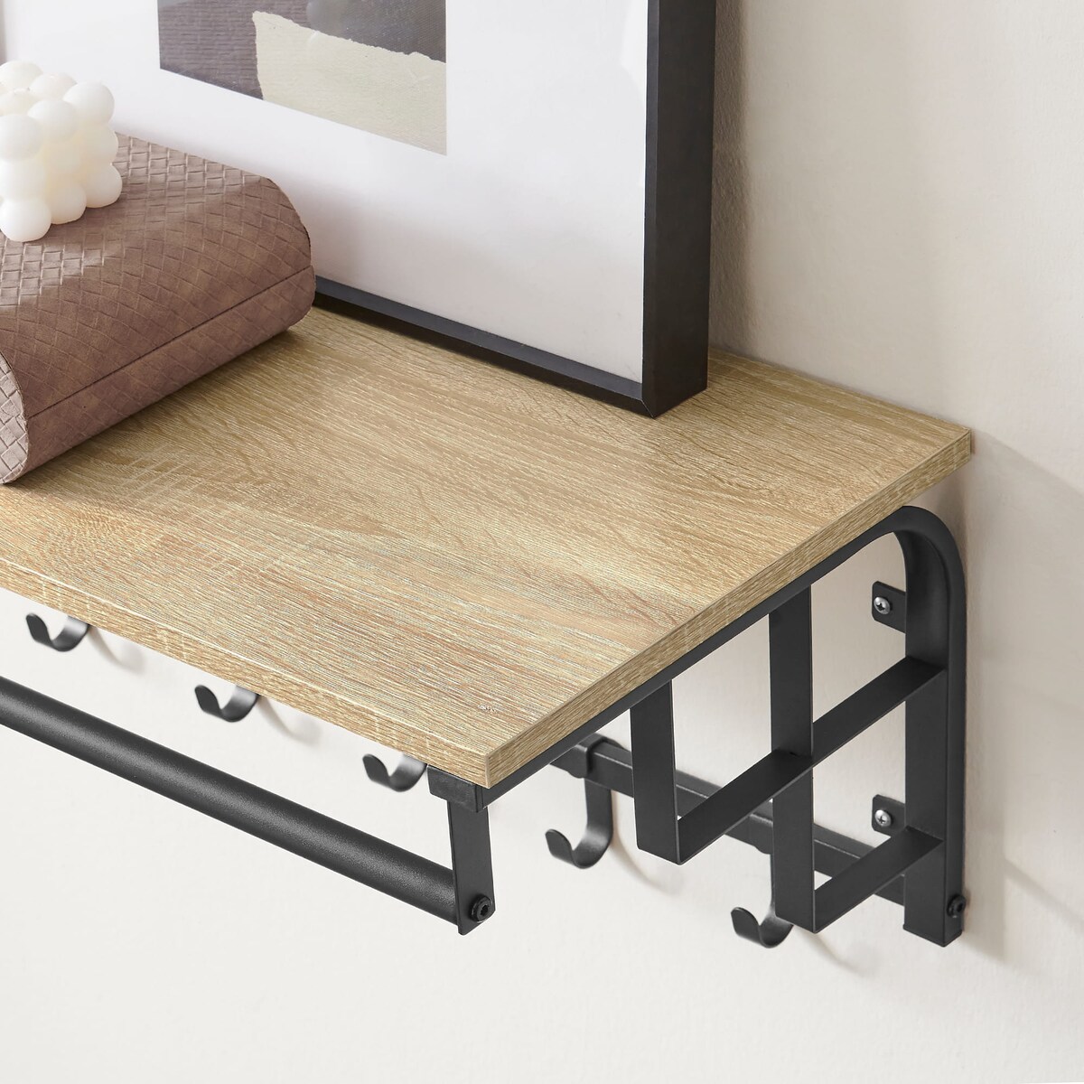 Półka Z Wieszakami 66X30X27 Cm Sonoma