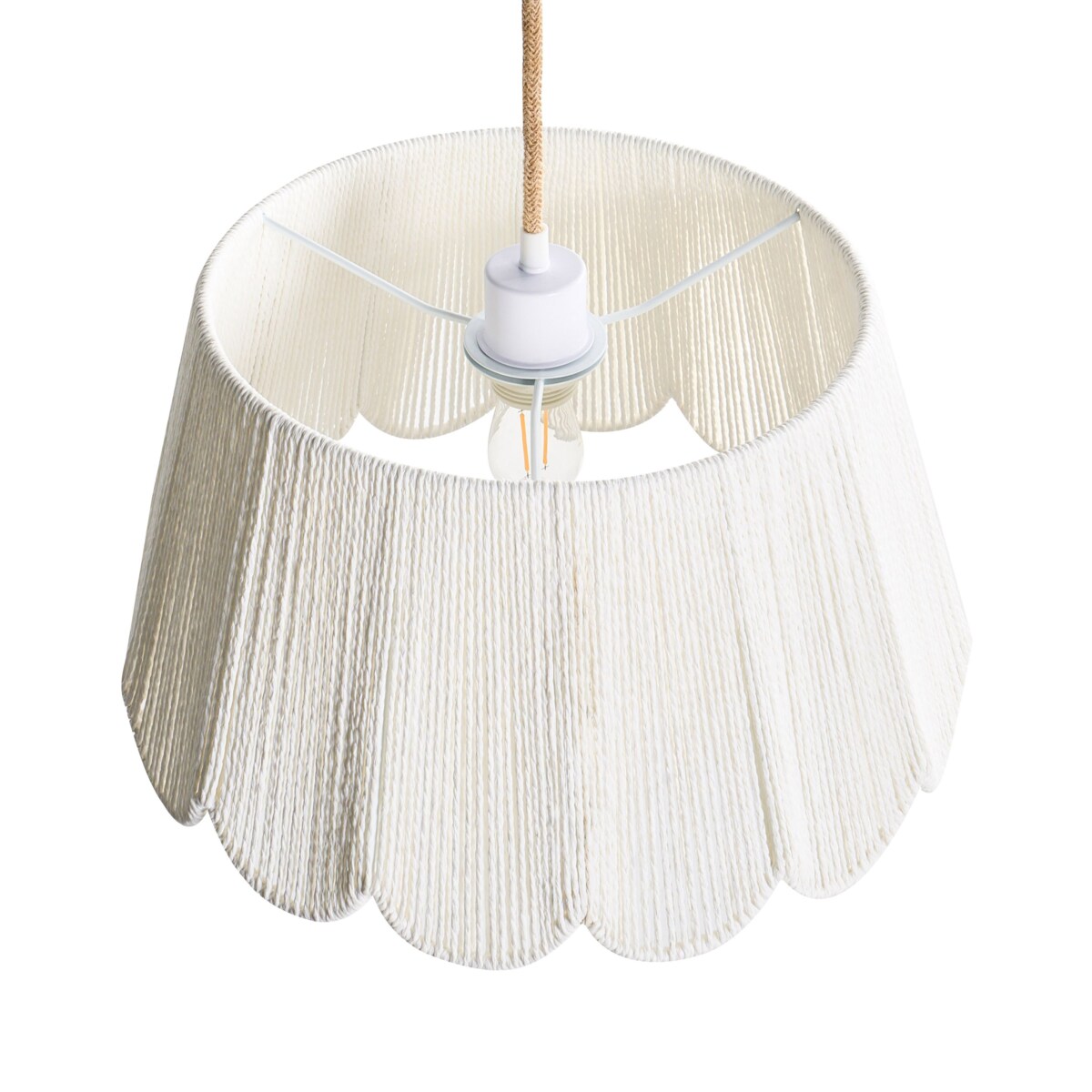 Lampa wisząca SEBAKWE Papierowa plecionka Jasnobeżowy