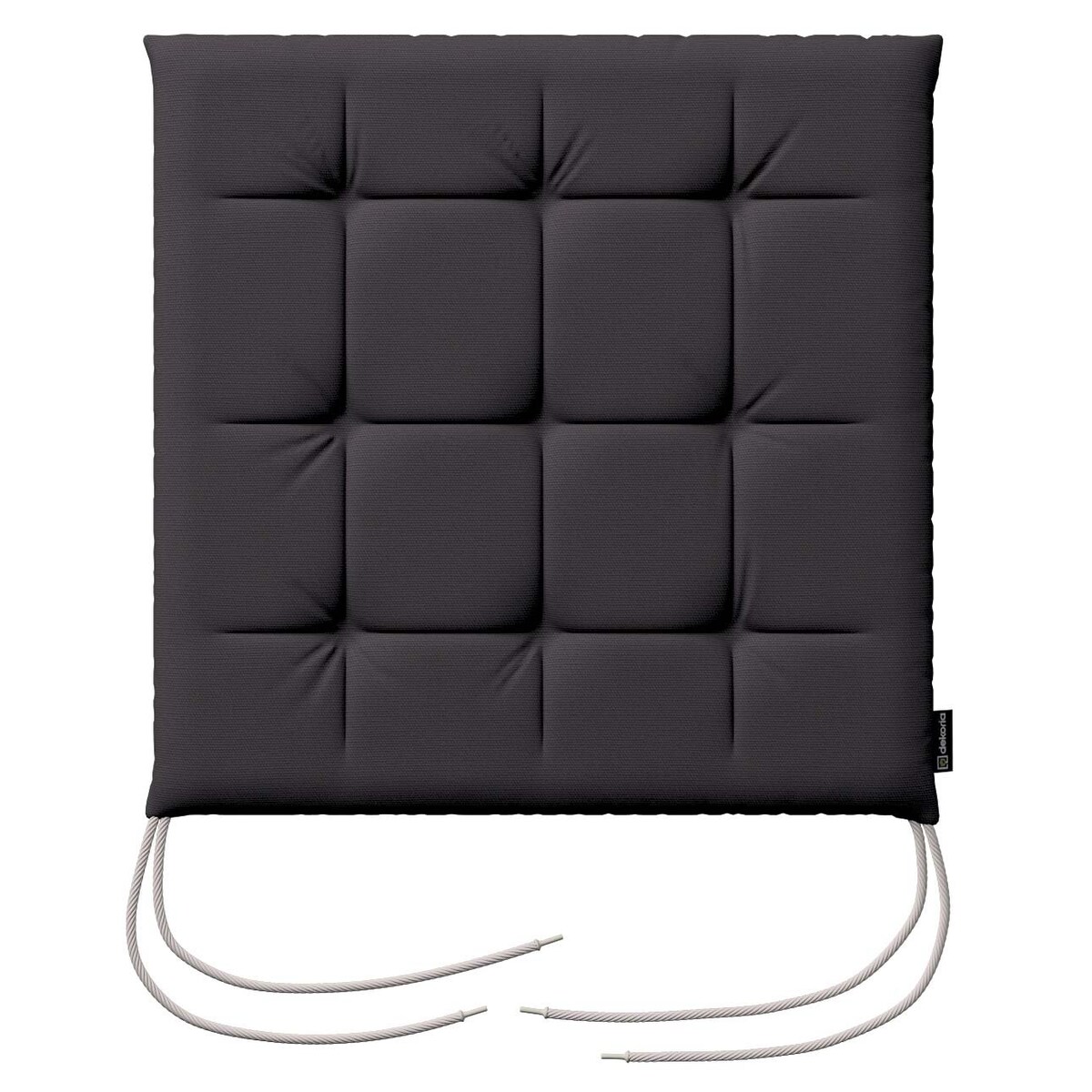Poduszka na krzesło Karol, Black (czarny), 40 x 40 x 3,5 cm, Cotton Panama