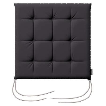 Poduszka na krzesło Karol, Black (czarny), 40 x 40 x 3,5 cm, Cotton Panama